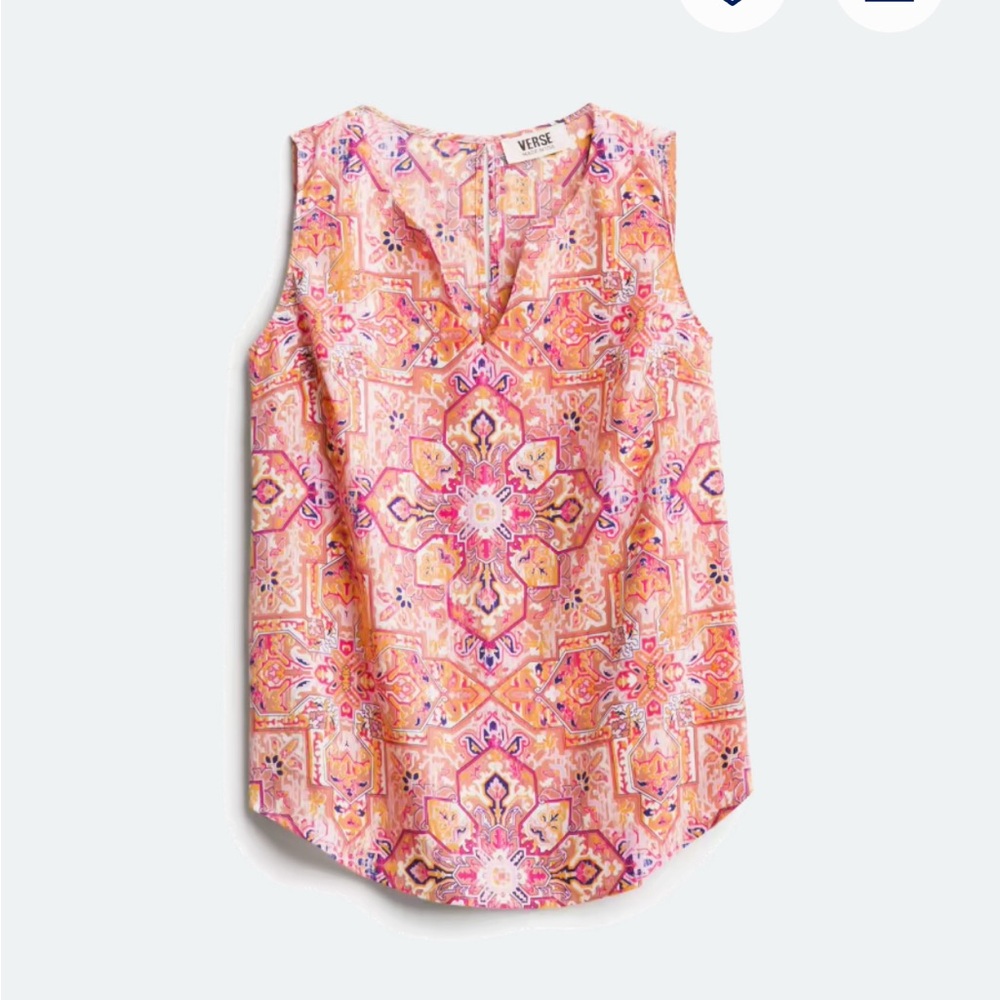 Women's Pink and Coral Sleeveless Top